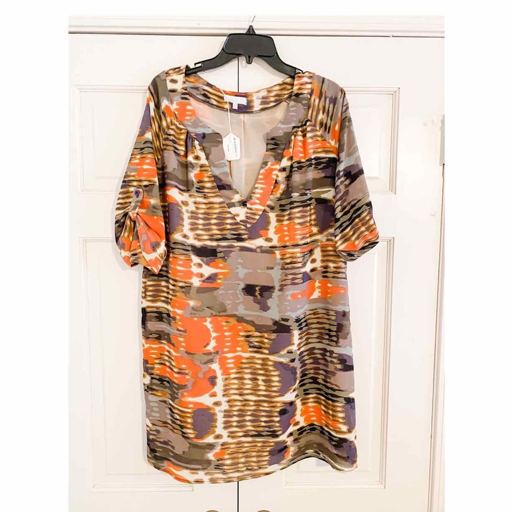 Multicolored Mini Tunic Dress